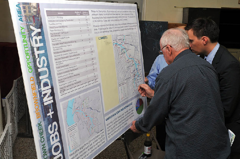 Workers looking at a map